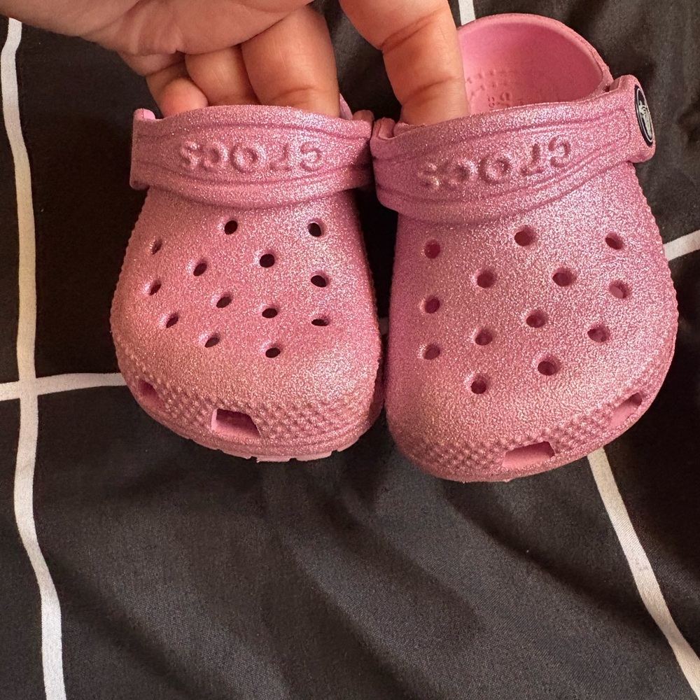 CROCS Kids Sparkly Pink Water Shoes